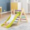 2-in-1 Wooden Triangle Climber Set with Gradient Adjustable Slide